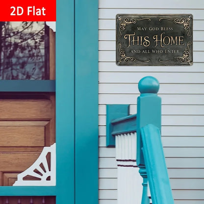 "God Bless This Home" Metal Wall Decoration