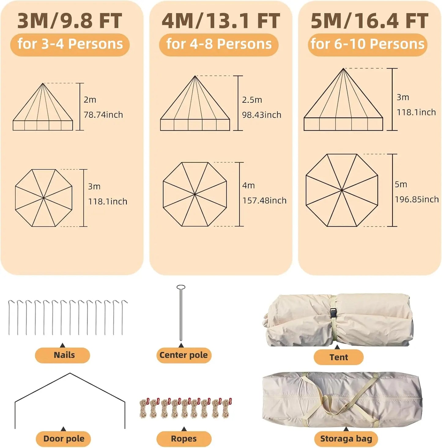 4 Season Waterproof Glamping Tents with Stove Jack