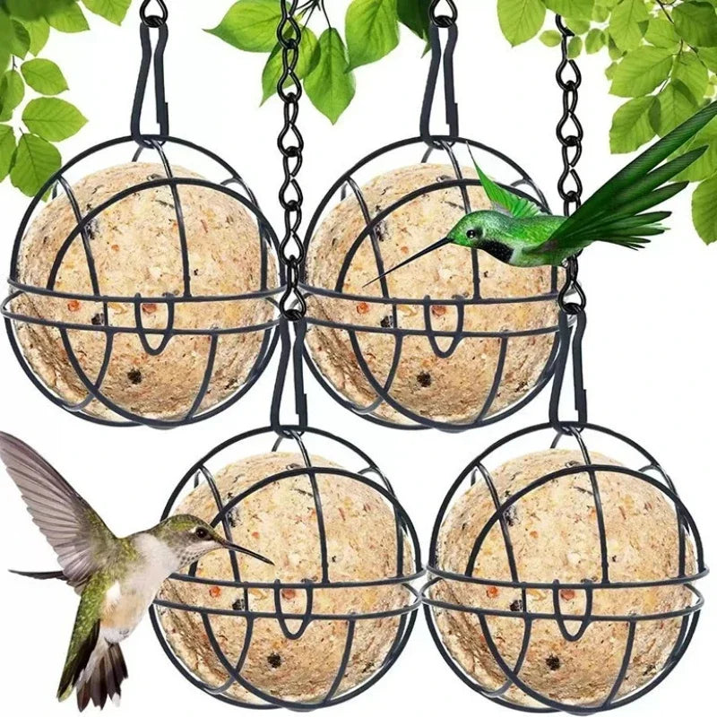 Metal Suet Ball Bird Feeder with Hanging Chain