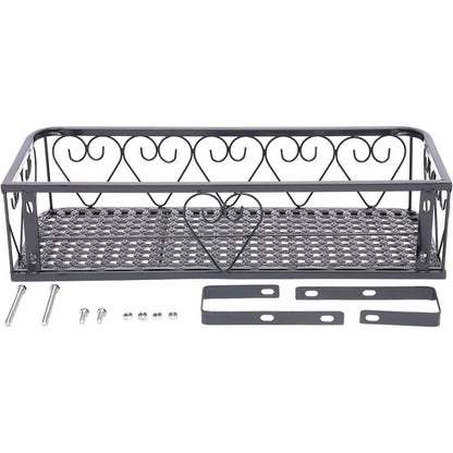 Metal Railing Planter with Hooks