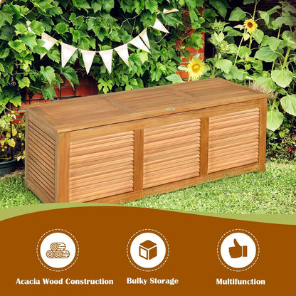 46 Gallon Acacia Wood Deck Box