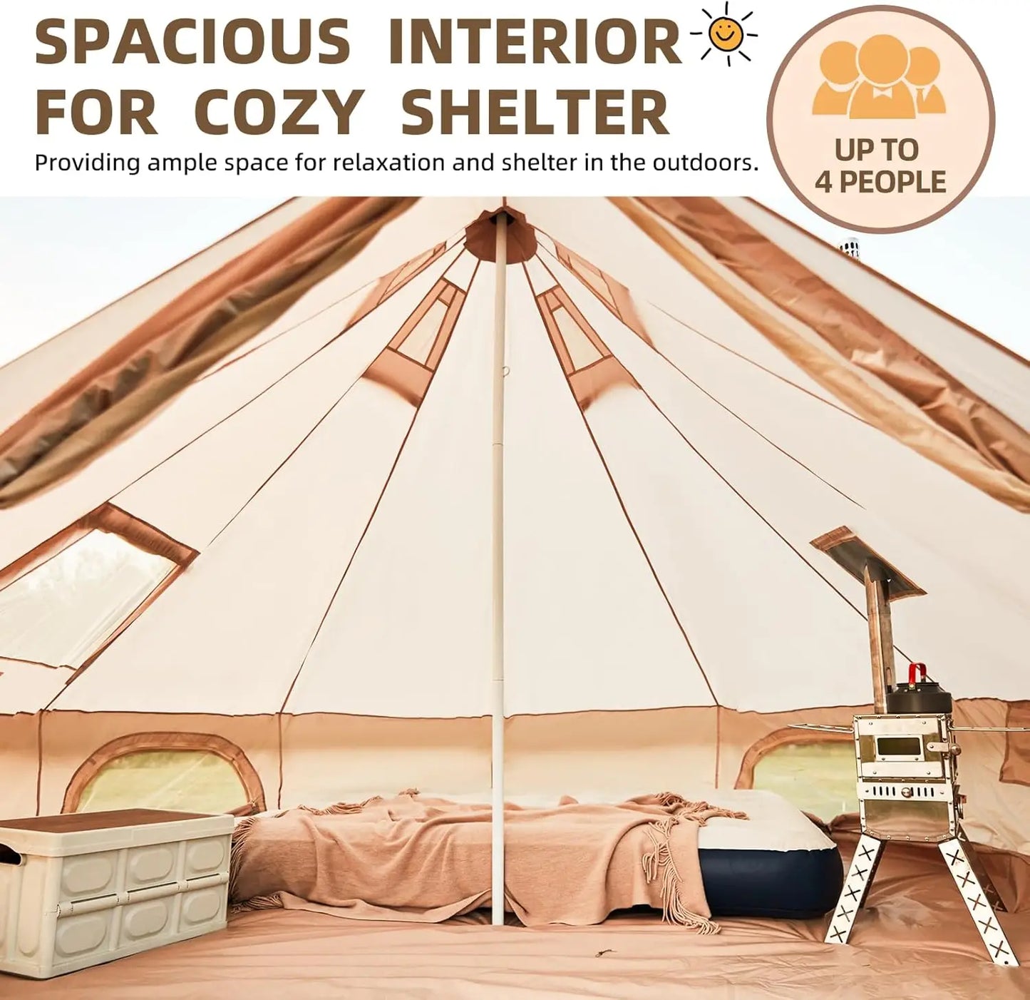 4 Season Waterproof Glamping Tents with Stove Jack