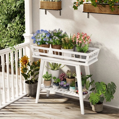 2 Tier Bamboo Plant Stand