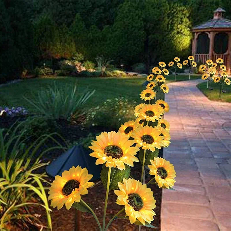 Solar Sunflower Lights Garden Stake
