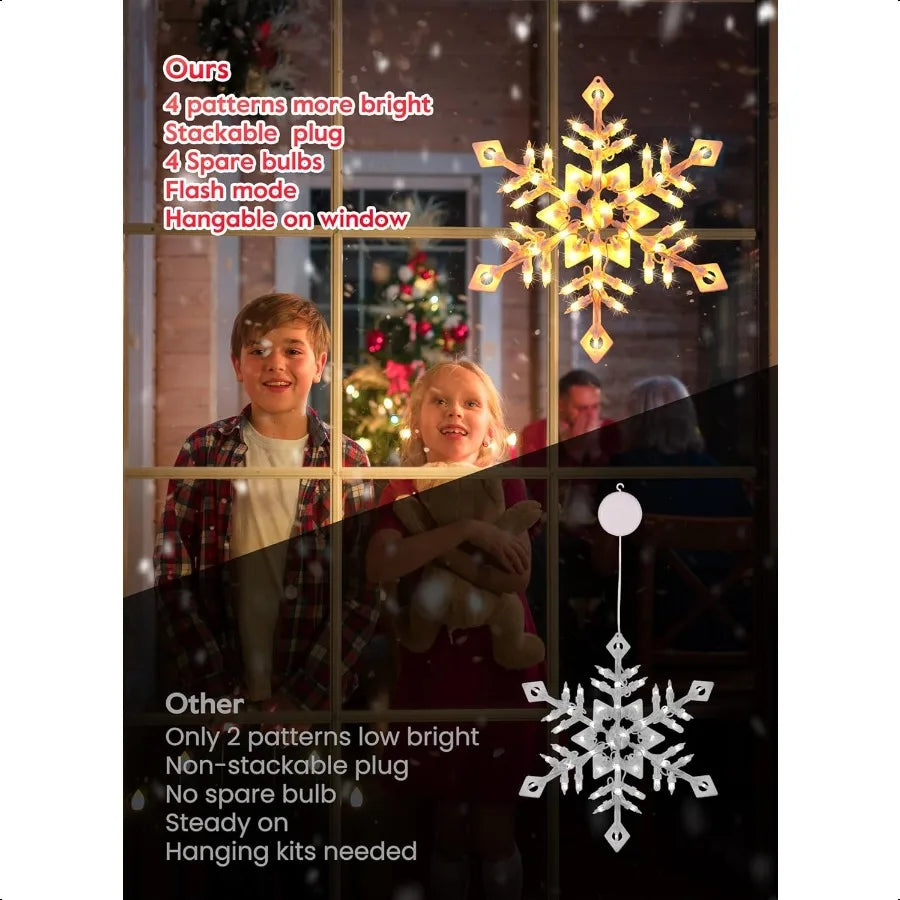 4 Pack Christmas Window Silhouette Lights