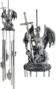 medieval dragon figurine wind chime