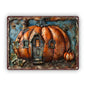 Vintage Iron Pumpkin House Metal Sign