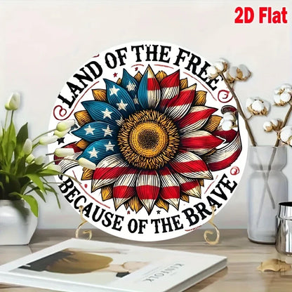 American Flag 8x8 Inch Metal Sign