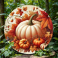 8x8 Inch Round Metal Pumpkin Wall Art