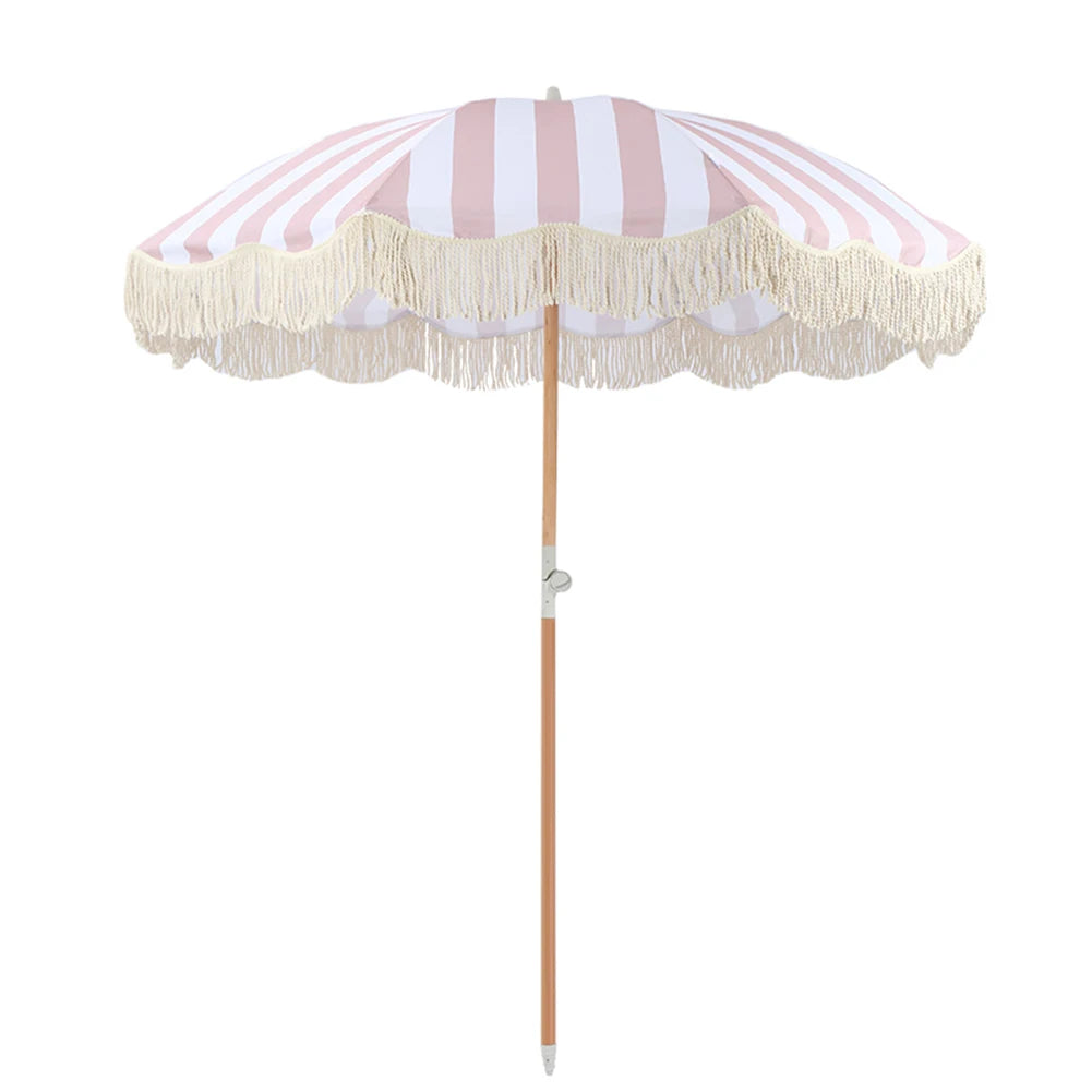 Striped Patio Umbrella with Tilt Pole