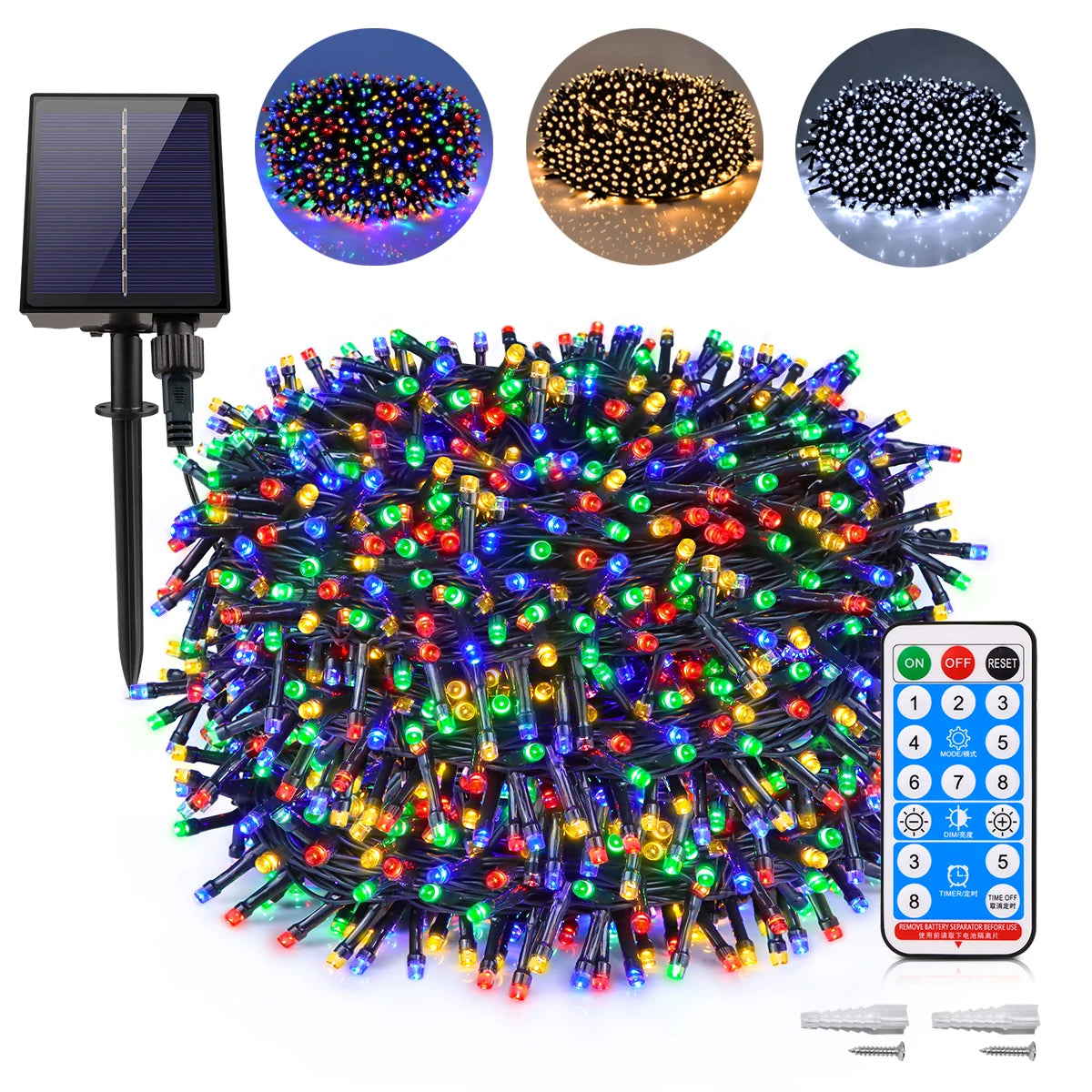 100M-10M Outdoor Waterproof Solar String Fairy Light
