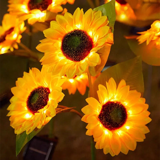 Solar Sunflower Lights Garden Stake