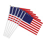 14x21cm polyester double side USA Flag with plastic pole