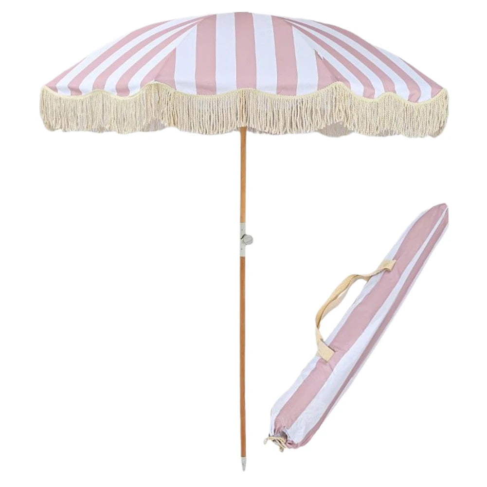 Striped Patio Umbrella with Tilt Pole
