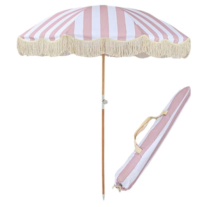 Striped Patio Umbrella with Tilt Pole