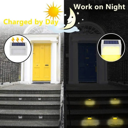 LED Solar Lights for Steps Deck Solar Stair Light Outdoor Waterproof Stainless Steel