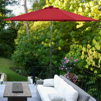 10FT Patio Solar Umbrella with Tilt and Crank
