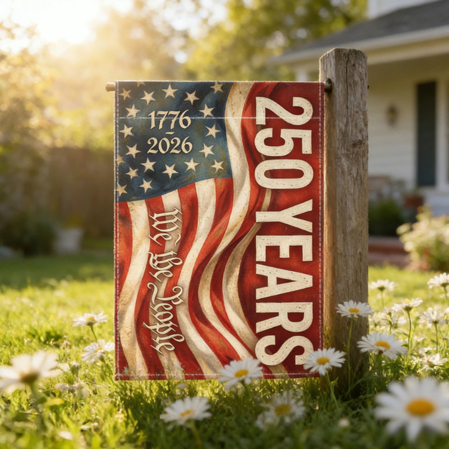 Patriotic Garden Flag 250th Anniversary Theme