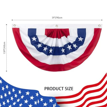 10/12 Pieces American Pleated Fan Flag, 3 X 1.5 Feet
