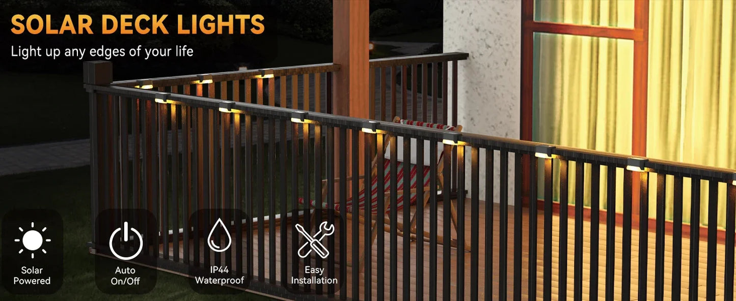 16-Pack Outdoor Solar Deck Lamp For Stairs, Steps, Fences, Yards, Patios And Paths