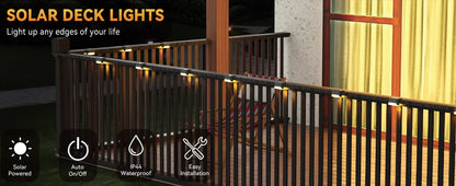 16-Pack Outdoor Solar Deck Lamp For Stairs, Steps, Fences, Yards, Patios And Paths