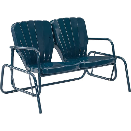 Retro Metal Outdoor Loveseat Glide
