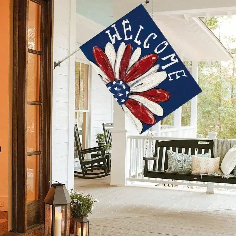 Patriotic Daisy Garden Flag