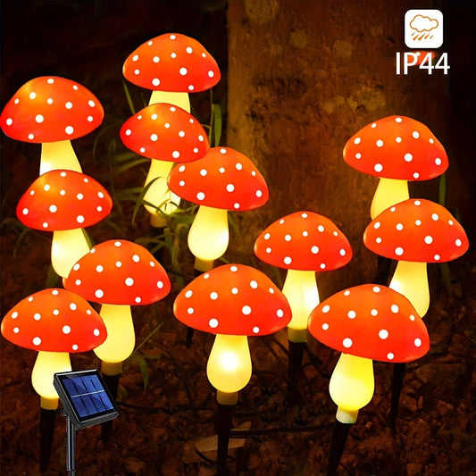 8 Solar Mushroom Lights Outdoor Decoration