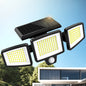 Solar Outdoor 3-Head Motion Sensor Light with Remote Control