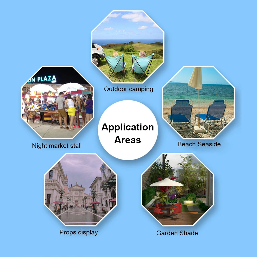 Striped Patio Umbrella with Tilt Pole