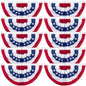 10/12 Pieces American Pleated Fan Flag, 3 X 1.5 Feet