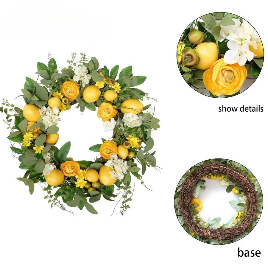 20 inch Artificial Lemon Wreath