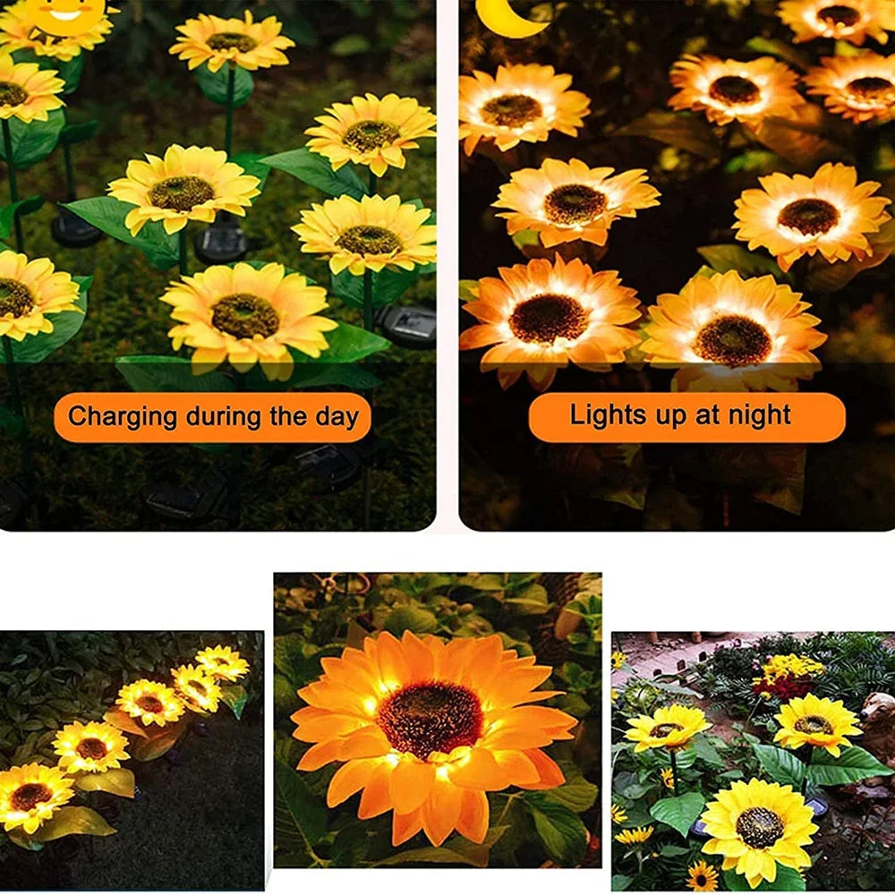 Outdoor Solar Sunflowers Waterproof LED Lawn Light
