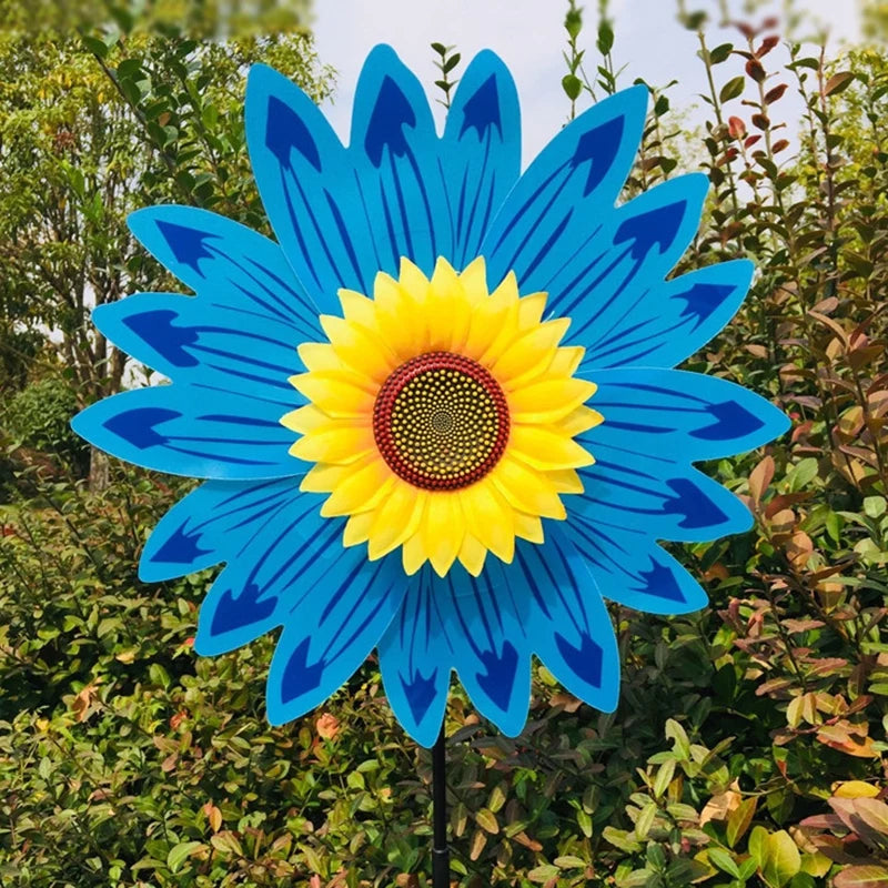 4PCS Outdoor Colorful Sunflower Wind Spinner Stake