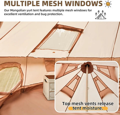 4 Season Waterproof Glamping Tents with Stove Jack