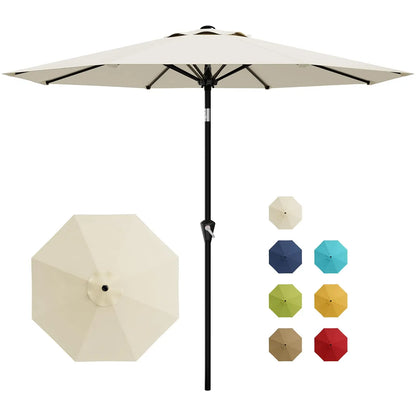 9FT Patio Umbrella With Crank & Tilt