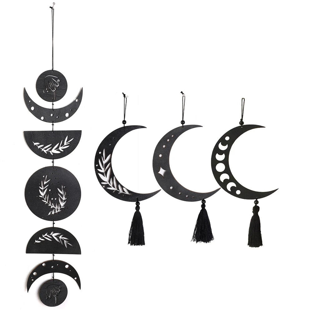 Wooden Moon Phase Garland Wall Hanging
