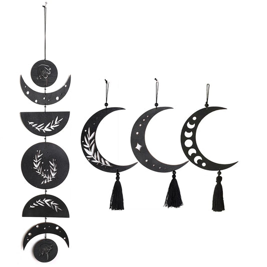 Wooden Moon Phase Garland Wall Hanging