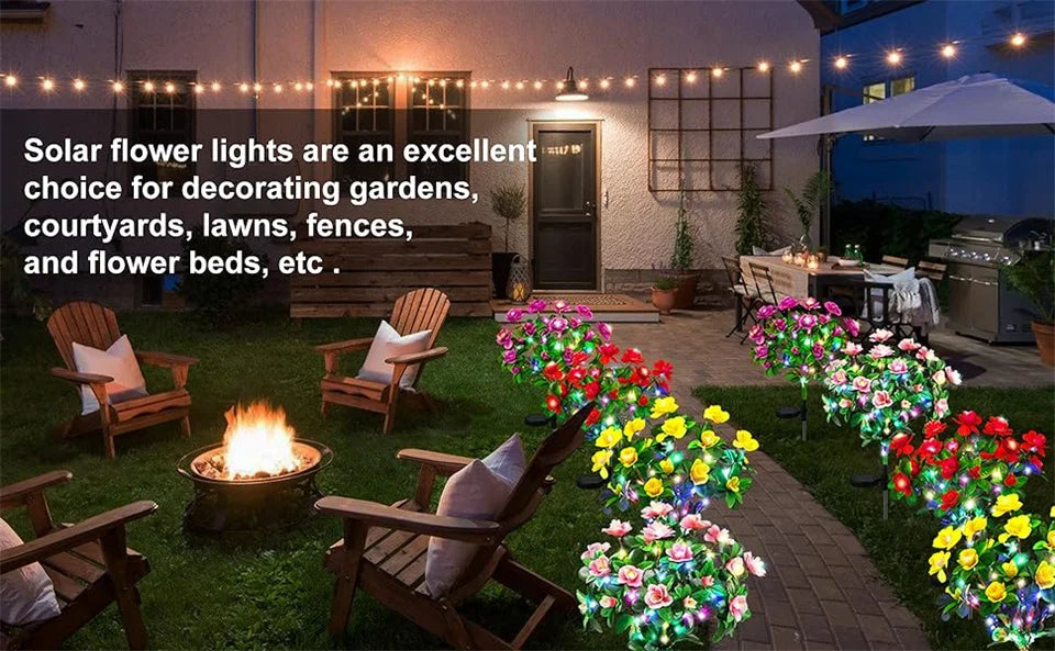 LED Solar Light Waterproof Azalea Flowers