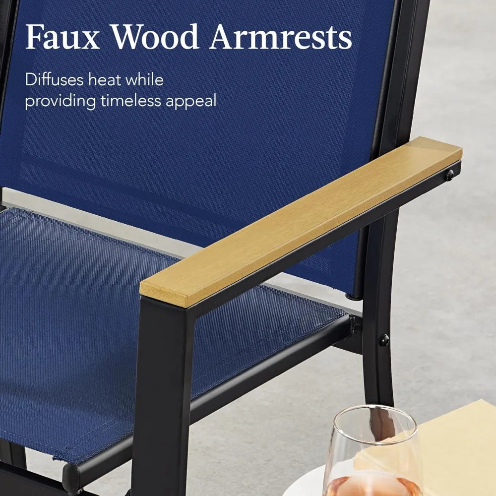 4-Piece Outdoor Textilene Patio Conversation Set