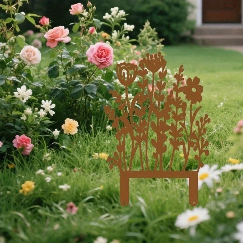 Vintage-Style Rustic Metal Garden Stake