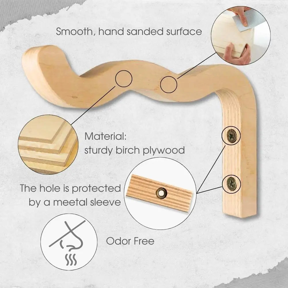 Natural Wood Wall Plant Hanger