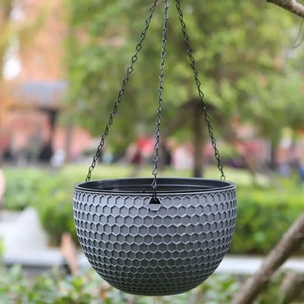 New Plastic Imitation Weaving Hanging Flower Basket