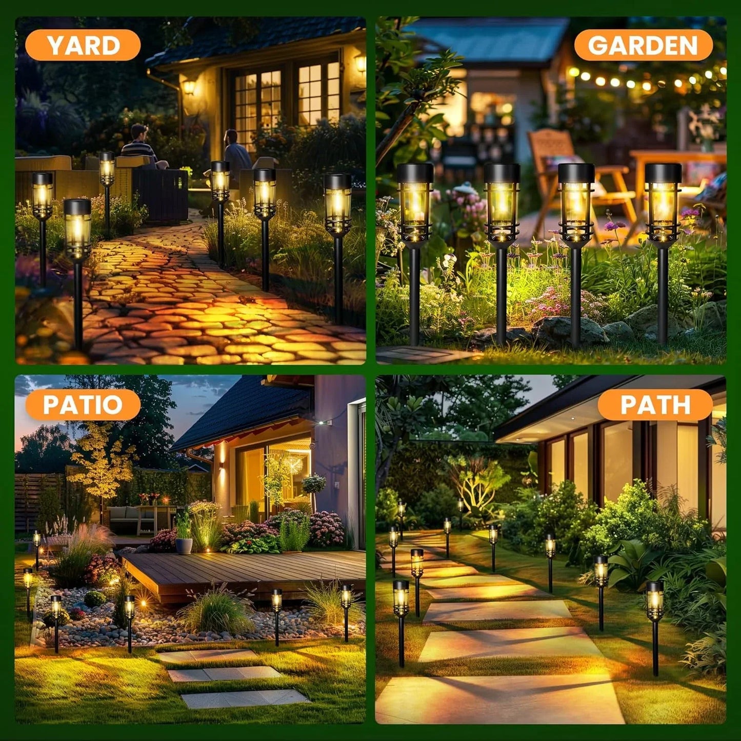 4 Pack Outdoor Waterproof Solar Landscape Lights