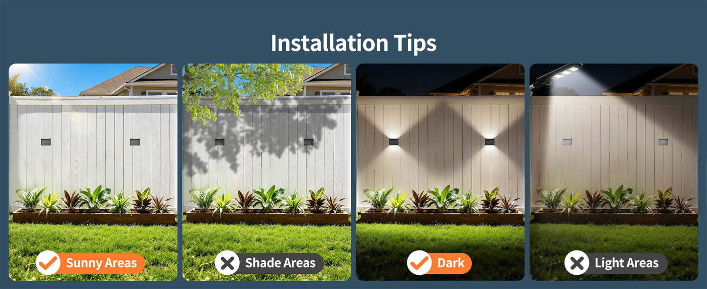 Solar Wall Lights 2 Pack with Remote, 3 Color Modes