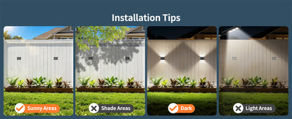 Solar Wall Lights 2 Pack with Remote, 3 Color Modes