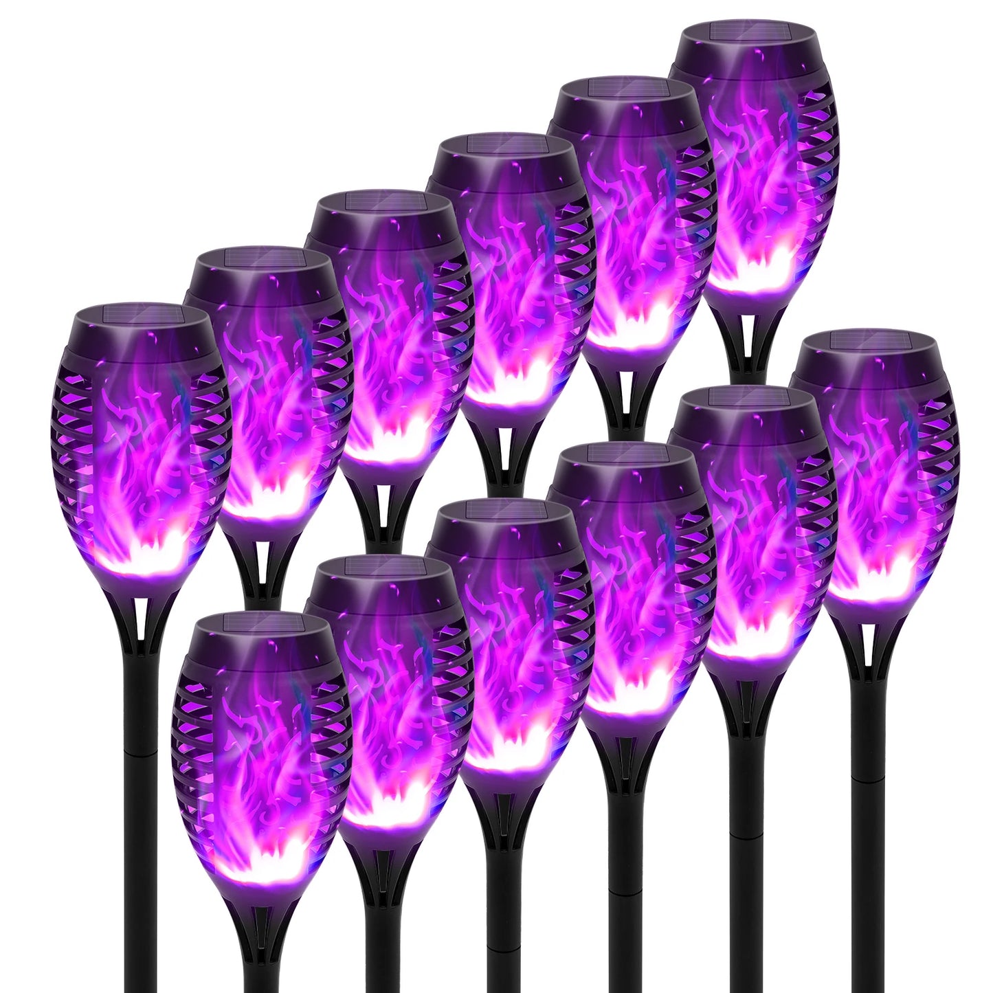4/6/8/12Pcs Solar Flickering Outdoor Flame Torch Light