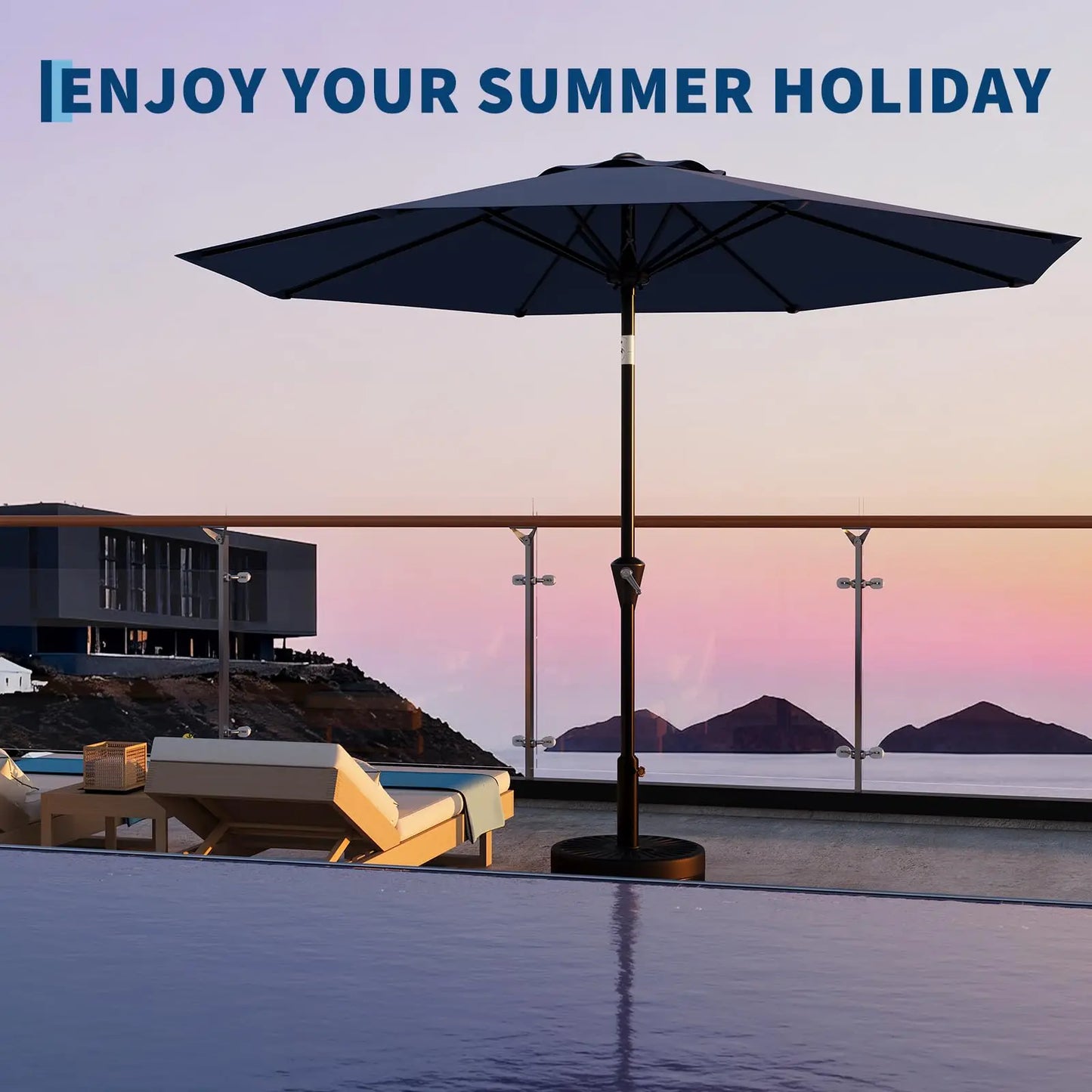 10FT Patio Umbrella With Crank Lift & Tilt