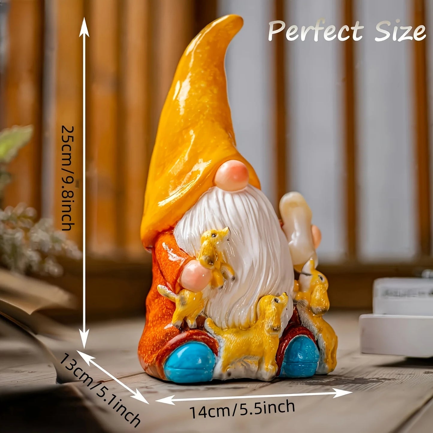 Garden Gnome Statue with Solar Lights