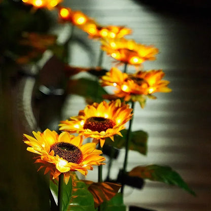 Solar Sunflower Lights Garden Stake